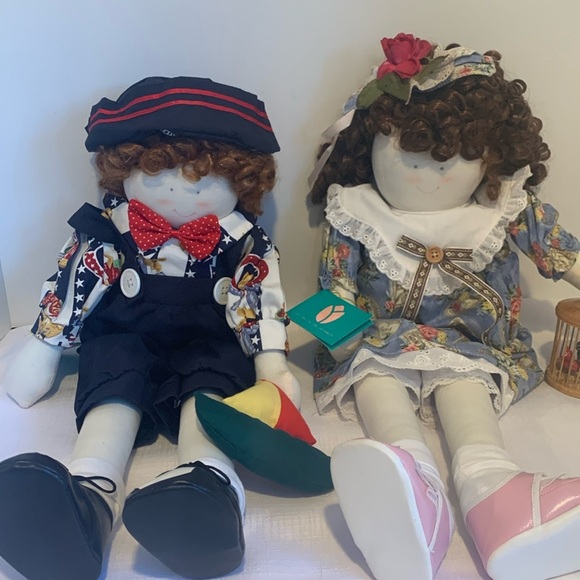 NWT Delton Doll Pair of Boy and Girl Soft Face Dolls 23 Inches Collectible - Picture 1 of 12